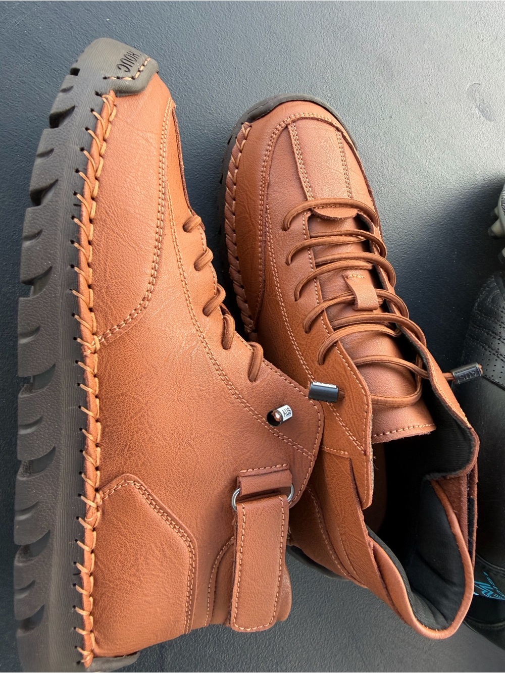 Men's Casual Brown Leather Lace-Up Shoes